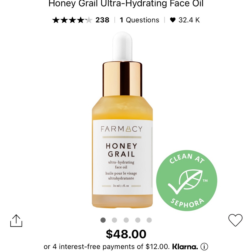 FARMACY
Honey Grail Ultra-Hydrating Face Oil